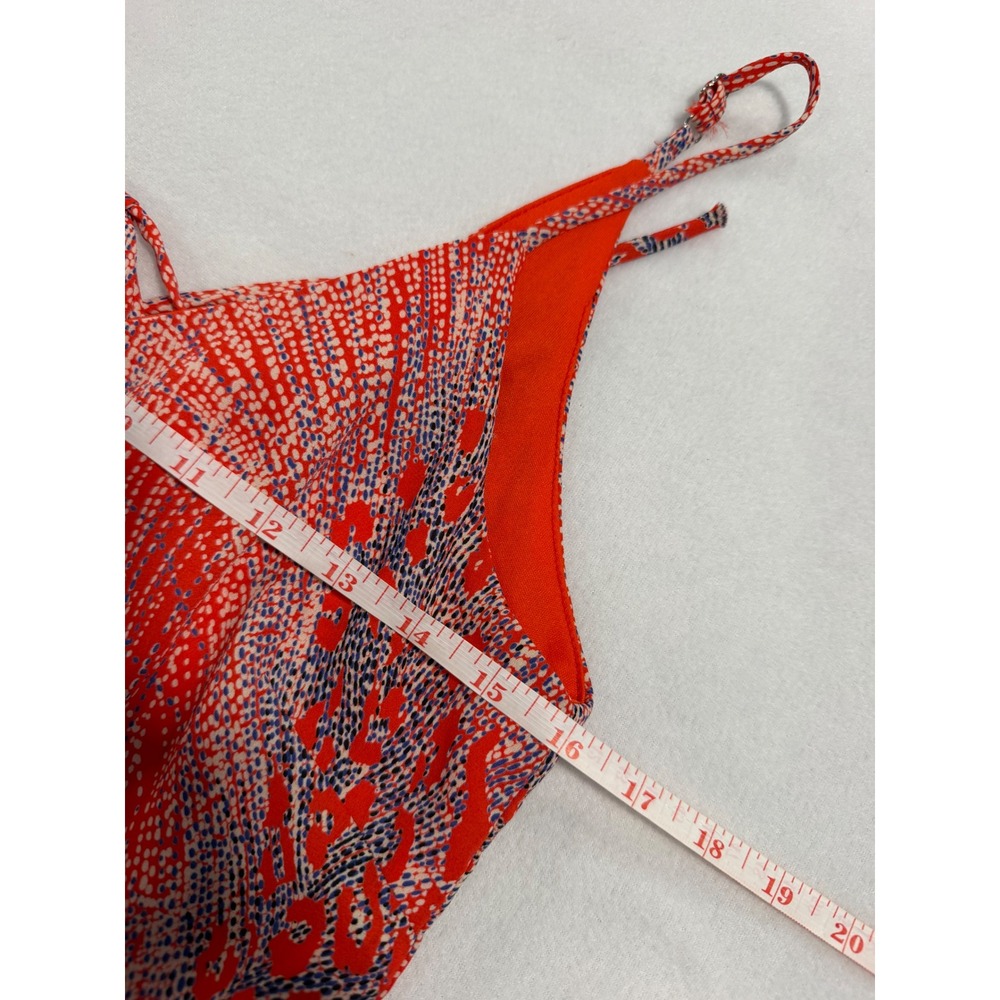 Asher by fab'rik Red Abstract Print Mini Dress Sleeveless Tie Back Small - Picture 4 of 7